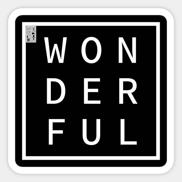 WONDERFUL Define Me Word Simple Classic Square Box Sticker by porcodiseno